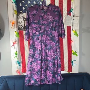 Vintage Purple Floral Dress